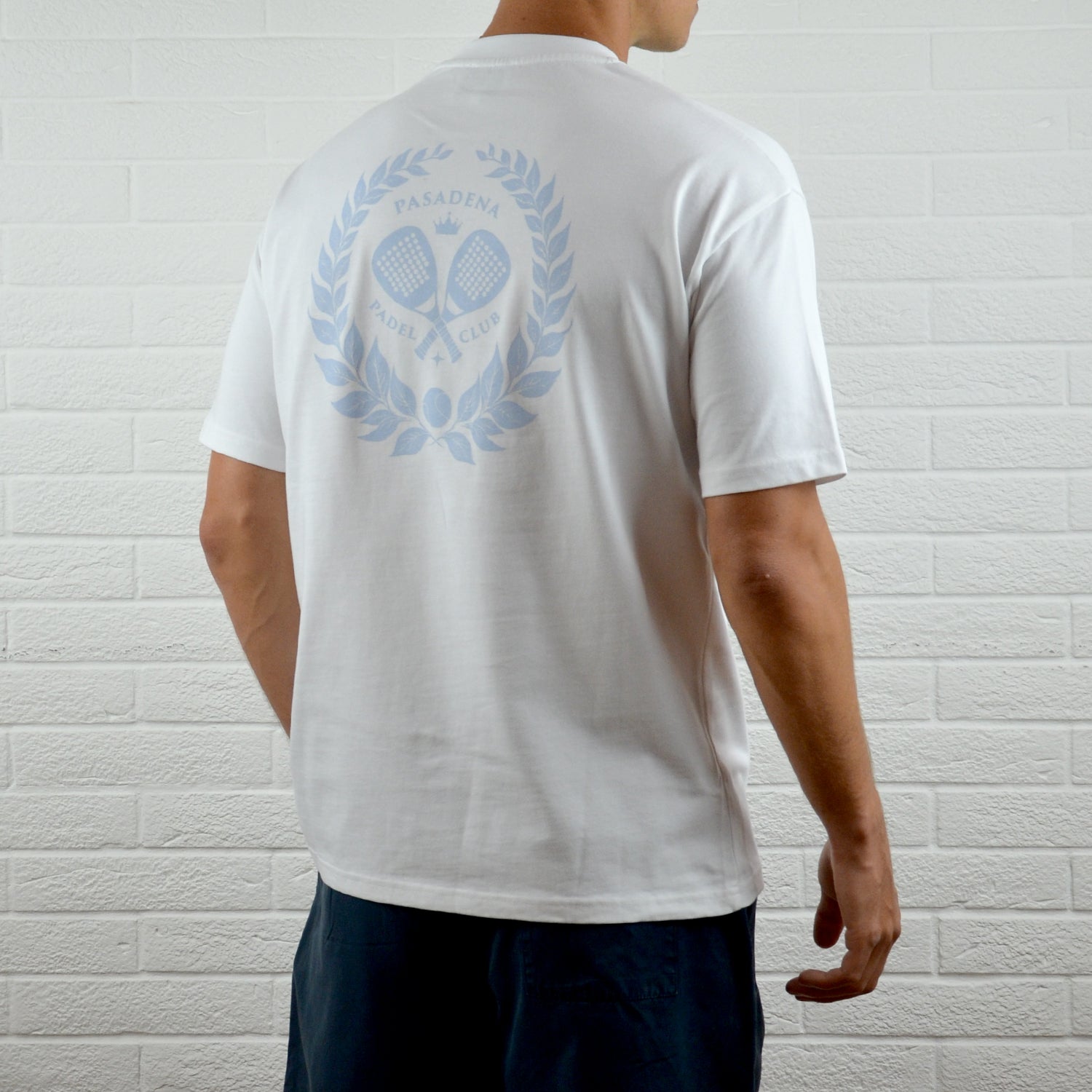 Sky Blue Wreath Tee | White