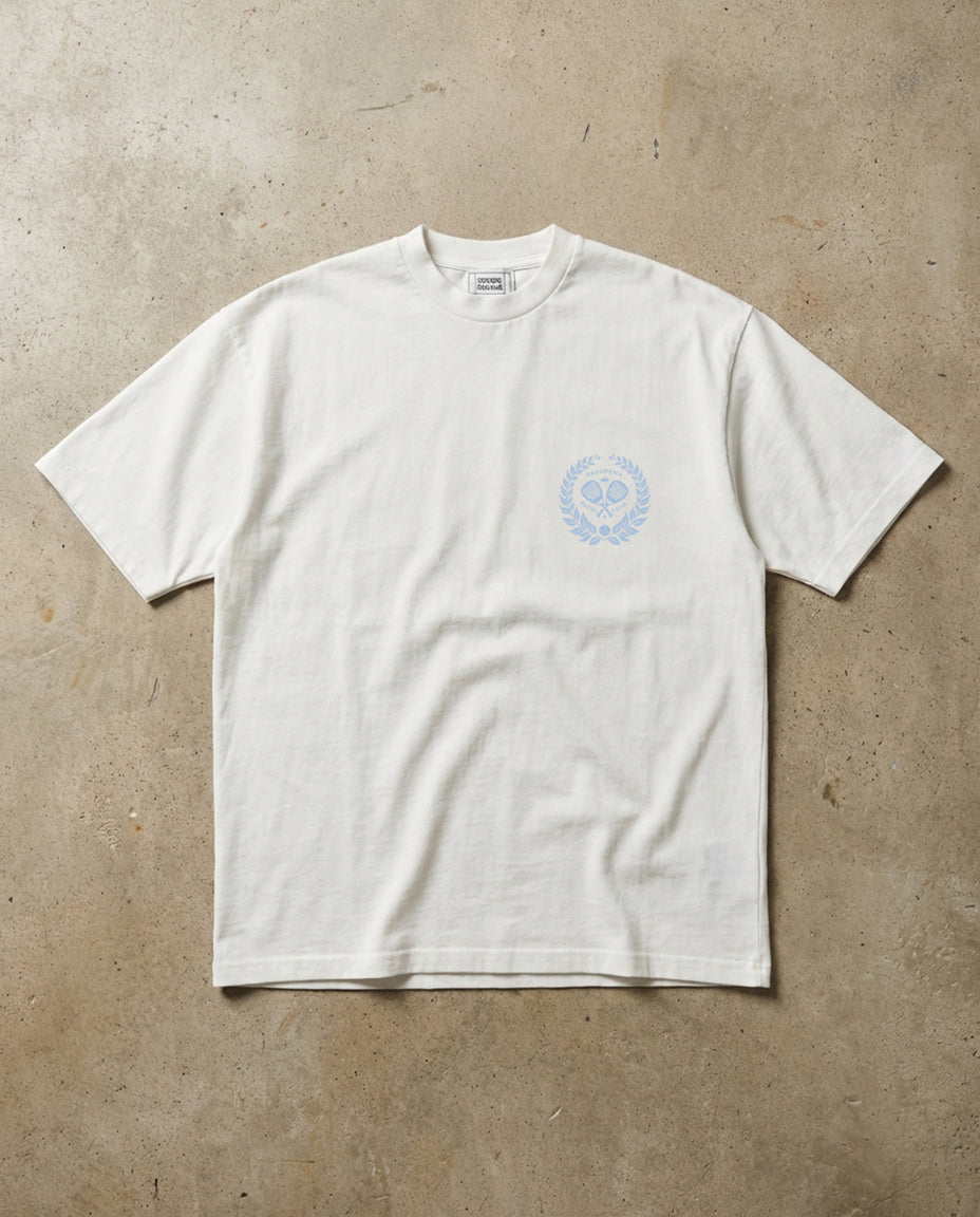 Sky Blue Wreath Tee | White